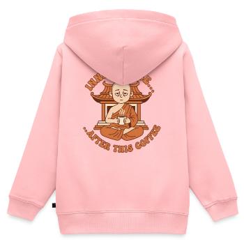 Inner Peace Kaffee Zen-Mönch - Kinder Premium Organic Zip Hoodie - Rosa - Hinten - AI Model Kid Female (0cm)