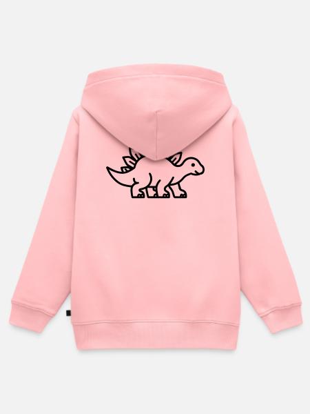 Stegosaurus - Kinder Premium Organic Zip Hoodie - Rosa