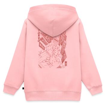 Japanische Shibuya Kreuzung Tokio City - Kinder Premium Organic Zip Hoodie - Rosa - Hinten - AI Model Kid Female (0cm)