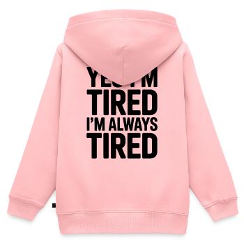Müde Sprüche Schlafen Lustiges Müde Geschenk - Kinder Premium Organic Zip Hoodie - Rosa - Hinten - AI Model Kid Female (0cm)