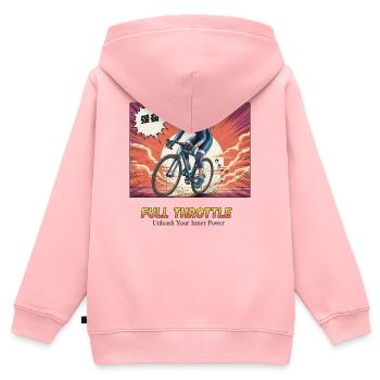 Vollgas-Sprint - Kinder Premium Organic Zip Hoodie - Rosa - Hinten - AI Model Kid Female (0cm)