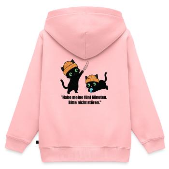 Katzen Duo am Spielen. Spaß. Einzigartig - Kinder Premium Organic Zip Hoodie - Rosa - Hinten - AI Model Kid Female (0cm)
