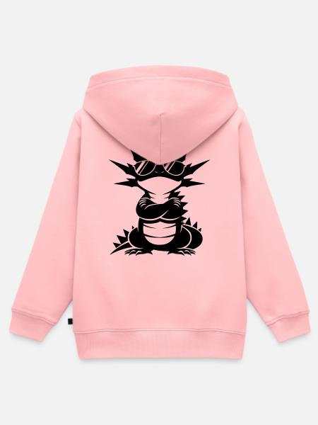 Cooler Axolotl mit Sonnenbrille - Kinder Premium Organic Zip Hoodie - Rosa
