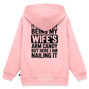 Ehefrau Sprüche Ehefrauen Lustige Ehefrau Geschenk - Kinder Premium Organic Zip Hoodie - Rosa - Hinten - AI Model Kid Female (0cm)