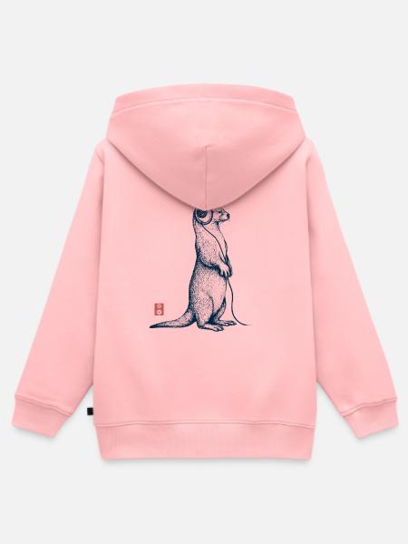 Music Otter - Kinder Premium Organic Zip Hoodie - Rosa