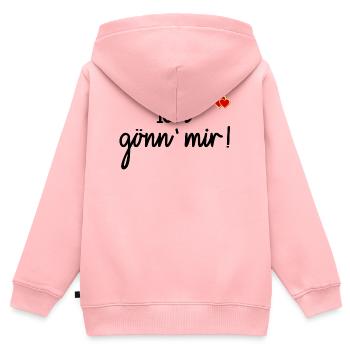 Lebensplan Genuss Gönnung - Kinder Premium Organic Zip Hoodie - Rosa - Hinten - AI Model Kid Female (0cm)