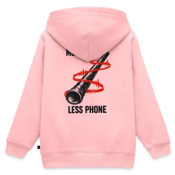 Mehr Drone, weniger Handy | Didgeridoo - Kinder Premium Organic Zip Hoodie - Rosa - Hinten - AI Model Kid Female (0cm)