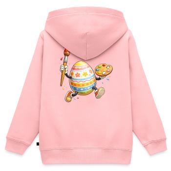 Künstlerisches Osterei mit Pinsel  - Kinder Premium Organic Zip Hoodie - Rosa - Hinten - AI Model Kid Female (0cm)