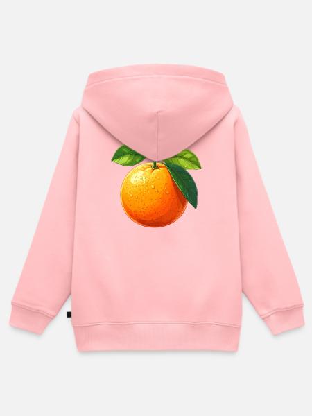 Orange (Frucht) - Kinder Premium Organic Zip Hoodie - Rosa