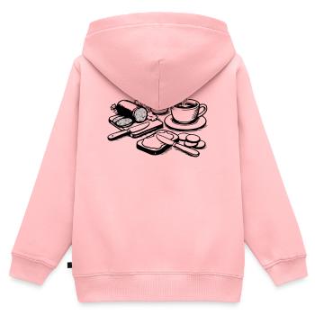 repas - Sweat Premium à capuche zippé enfant bio - rose - Dos - AI Model Kid Female (0cm)