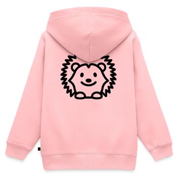 hérisson - Sweat Premium à capuche zippé enfant bio - rose - Dos - AI Model Kid Female (0cm)