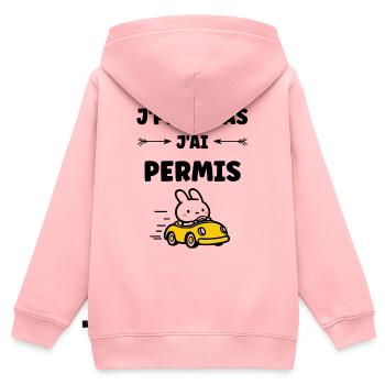 Humor Ich habe meinen Führerschein - Kinder Premium Organic Zip Hoodie - Rosa - Hinten - AI Model Kid Female (0cm)