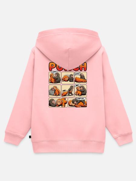 Affenbaby Punch - Kinder Premium Organic Zip Hoodie - Rosa