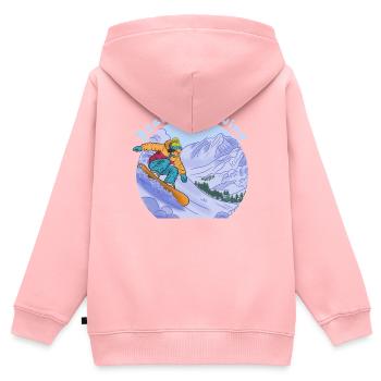 Boarder's Swing Snowboard Sport - Kinder Premium Organic Zip Hoodie - Rosa - Hinten - AI Model Kid Female (0cm)