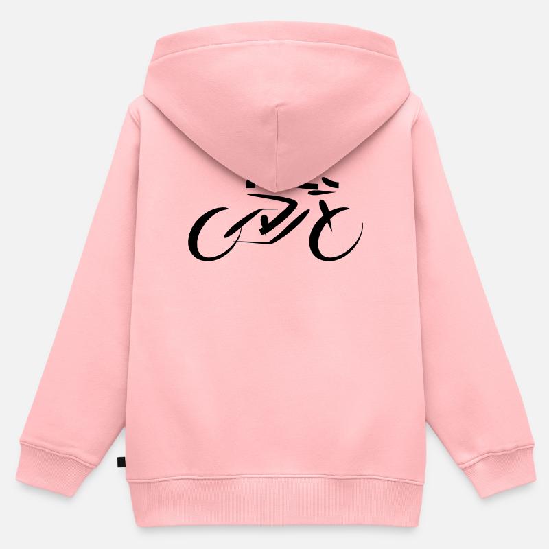 Cycliste Coureur - Sweat Premium à capuche zippé enfant bio - rose