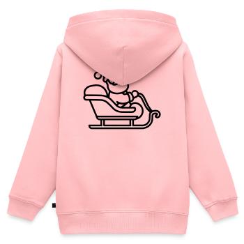 Santa's Schlitten - Kinder Premium Organic Zip Hoodie - Rosa - Hinten - AI Model Kid Female (0cm)