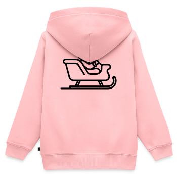 Santa's Schlitten - Kinder Premium Organic Zip Hoodie - Rosa - Hinten - AI Model Kid Female (0cm)