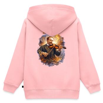 Elgar Violine im Sturm - Kinder Premium Organic Zip Hoodie - Rosa - Hinten - AI Model Kid Female (0cm)