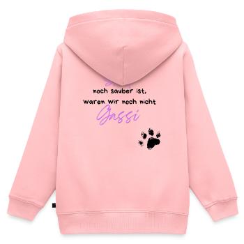 Hund Gassi Pfote Spruch - Kinder Premium Organic Zip Hoodie - Rosa - Hinten - AI Model Kid Female (0cm)