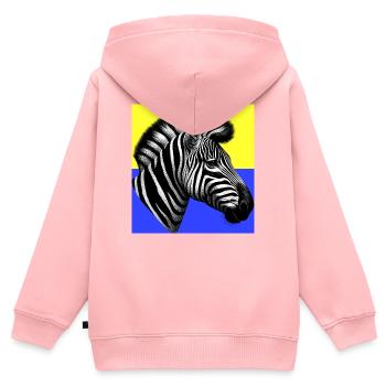 zebra - Kinder Premium zip hoodie biologisch - roze - Achter - AI Model Kid Female (0cm)