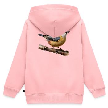 Kleiber am Ast - Kinder Premium Organic Zip Hoodie - Rosa - Hinten - AI Model Kid Female (0cm)