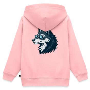 Stylish Wolf Sonnenbrille - Kinder Premium Organic Zip Hoodie - Rosa - Hinten - AI Model Kid Female (0cm)