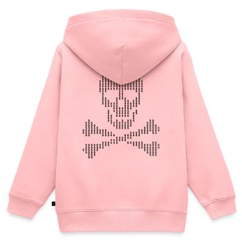 Skull Dollar Punkte, gekreuzte Knochen - Kinder Premium Organic Zip Hoodie - Rosa - Hinten - AI Model Kid Female (0cm)