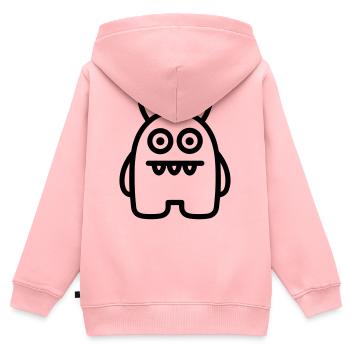 monstre - Sweat Premium à capuche zippé enfant bio - rose - Dos - AI Model Kid Female (0cm)