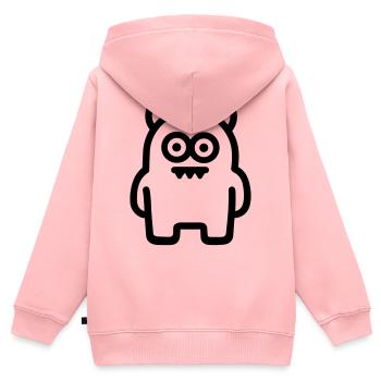 monstre - Sweat Premium à capuche zippé enfant bio - rose - Dos - AI Model Kid Female (0cm)