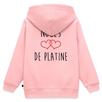 Platinum Wedding 70 Years - Kids Premium Organic Zip-up Hoodie - rose - Back - AI Model Kid Female (0cm)