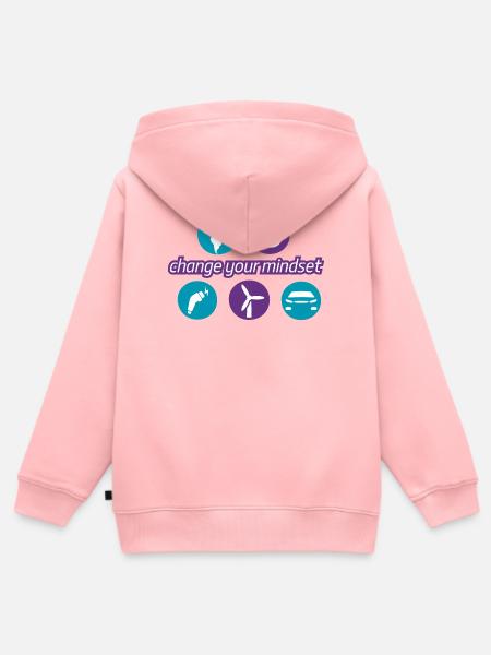 Change_your_mindset - Kinder Premium Organic Zip Hoodie - Rosa