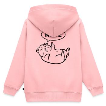 Contour du majeur en cochon d’Inde - Sweat Premium à capuche zippé enfant bio - rose - Dos - AI Model Kid Female (0cm)