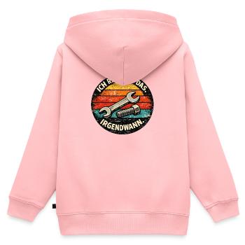 Ich reparier das irgendwann - Kinder Premium Organic Zip Hoodie - Rosa - Hinten - AI Model Kid Female (0cm)