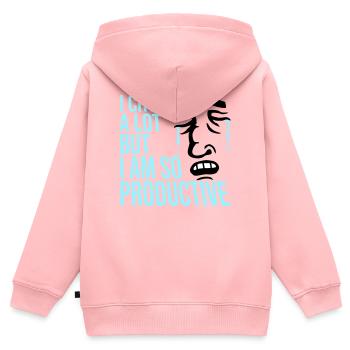 I Cry A Lot But I Am So Productive Lustig Emotion - Kinder Premium Organic Zip Hoodie - Rosa - Hinten - AI Model Kid Female (0cm)