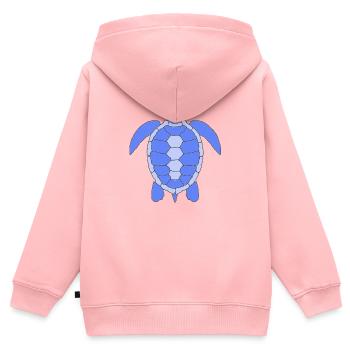 Tortue - Sweat Premium à capuche zippé enfant bio - rose - Dos - AI Model Kid Female (0cm)