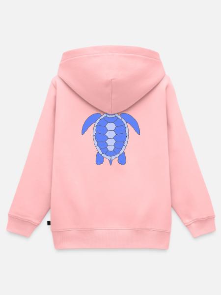 TURTLE - Kinder Premium Organic Zip Hoodie - Rosa