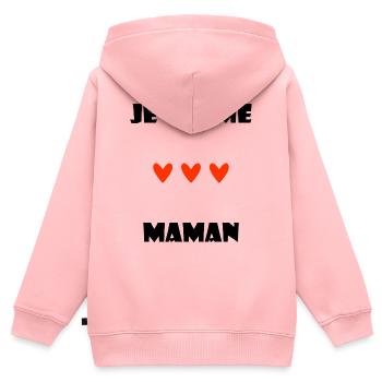 ICH LIEBE DICH, MAMA. ICH LIEBE MAMA. MAMA LIEBTE ES. MAMA - Kinder Premium Organic Zip Hoodie - Rosa - Hinten - AI Model Kid Female (0cm)