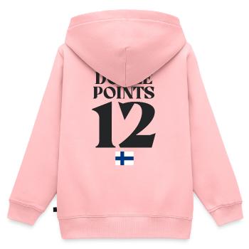 Douze Points 12 Drapeau Finlande Eurovision - Sweat Premium à capuche zippé enfant bio - rose - Dos - AI Model Kid Female (0cm)