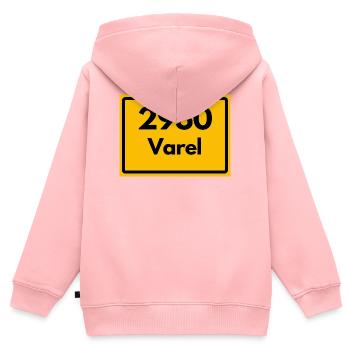 ALTE POSTLEITZAHL PLZ RETRO 2930 VAREL MEER& MÜHLE - Kinder Premium Organic Zip Hoodie - Rosa - Hinten - AI Model Kid Female (0cm)