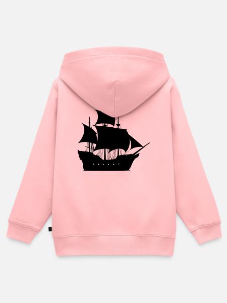 Piratenschiff - Kinder Premium Organic Zip Hoodie - Rosa
