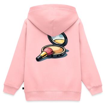 Puderpinsel Illustration Make-up - Kinder Premium Organic Zip Hoodie - Rosa - Hinten - AI Model Kid Female (0cm)