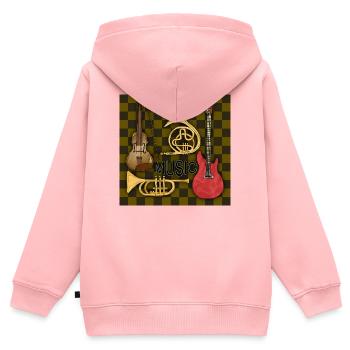 Musikinstrumente - Kinder Premium Organic Zip Hoodie - Rosa - Hinten - AI Model Kid Female (0cm)