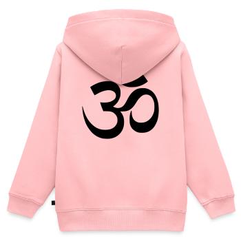 Om Symbol Mantra Silhouette - Kinder Premium Organic Zip Hoodie - Rosa - Hinten - AI Model Kid Female (0cm)