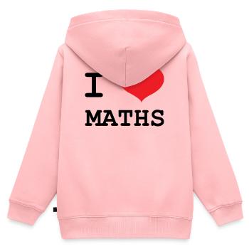 I Love Maths: Passion Mathematics T-Shirt - Kinder Premium Organic Zip Hoodie - Rosa - Hinten - AI Model Kid Female (0cm)