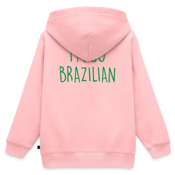 I'm so Brazilian Brazil Brasilien - Kinder Premium Organic Zip Hoodie - Rosa - Hinten - AI Model Kid Female (0cm)