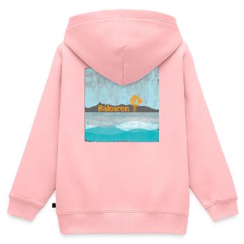 Balearen Küste Windmühle Sonnenflug - Kinder Premium Organic Zip Hoodie - Rosa - Hinten - AI Model Kid Female (0cm)