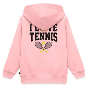 Tennis T-shirt, I Love Tennis Shirt, Hoodie, Tasse - Kinder Premium Organic Zip Hoodie - Rosa - Hinten - AI Model Kid Female (0cm)