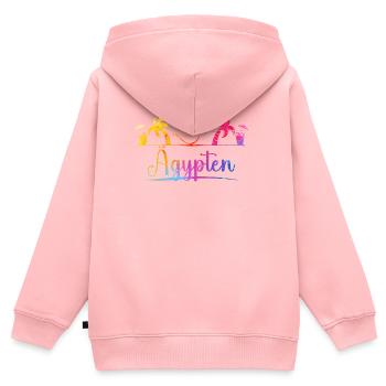 Ägypten Tropenstrand Palmen - Kinder Premium Organic Zip Hoodie - Rosa - Hinten - AI Model Kid Female (0cm)