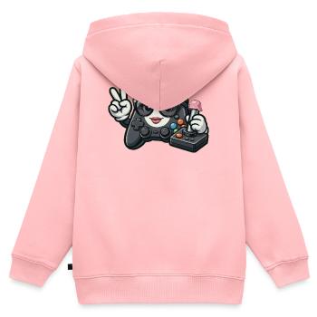 Kawaii WWII-Spielcontroller - Kinder Premium Organic Zip Hoodie - Rosa - Hinten - AI Model Kid Female (0cm)