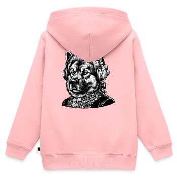 Eurasier | Classic | Mozart - Kinder Premium Organic Zip Hoodie - Rosa - Hinten - AI Model Kid Female (0cm)